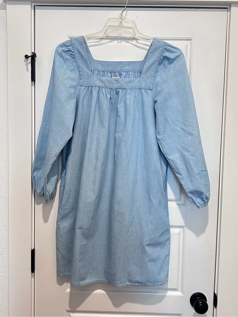 J. Crew Light Blue 100% Cotton Chambray Dress with pockets